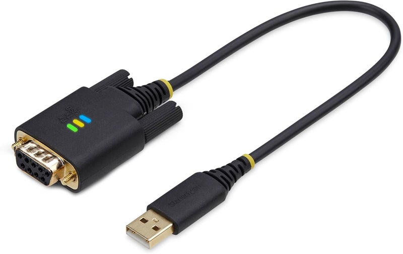 Star Tech 1ft/30cm USB to Serial Adapter Cable, COM Retention, FTDI, USB-A to DB9 RS232, Interchangeable DB9 Nuts/Screws - Image 2